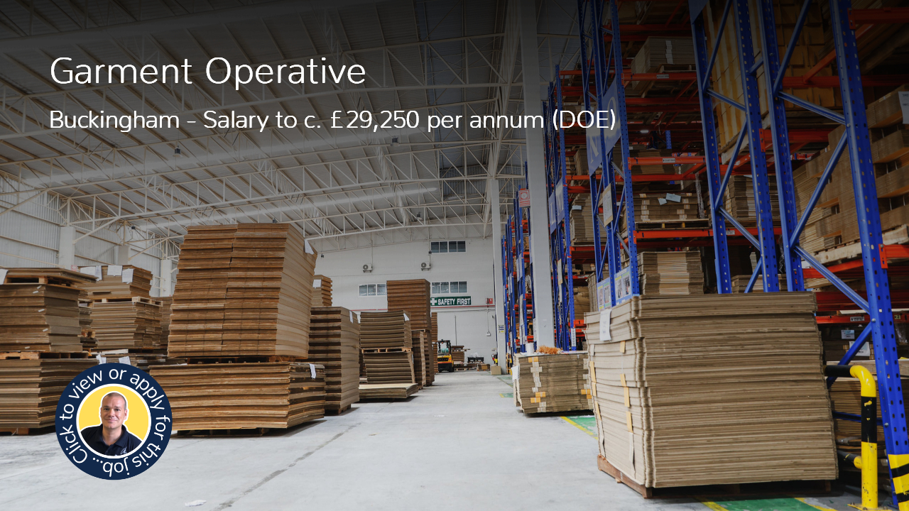 Garment Operative job Buckingham MK18