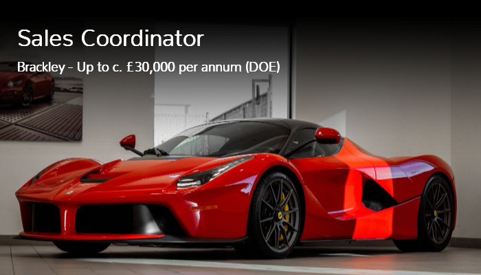Sales Coordinator Job Vacancy in Brackley