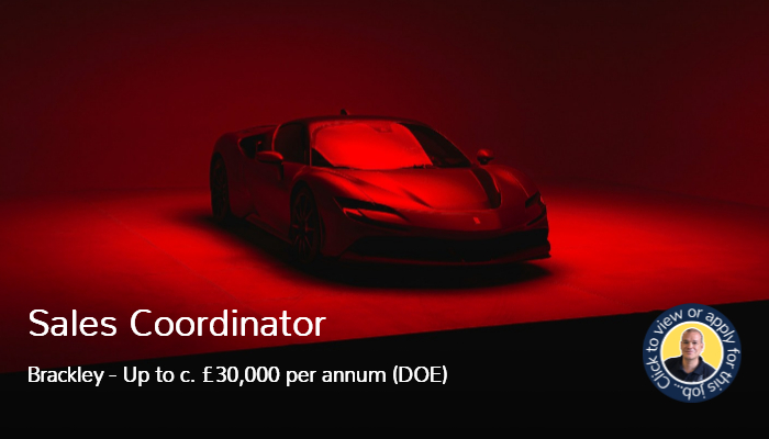 Sales Coordinator Job Vacancy in Brackley