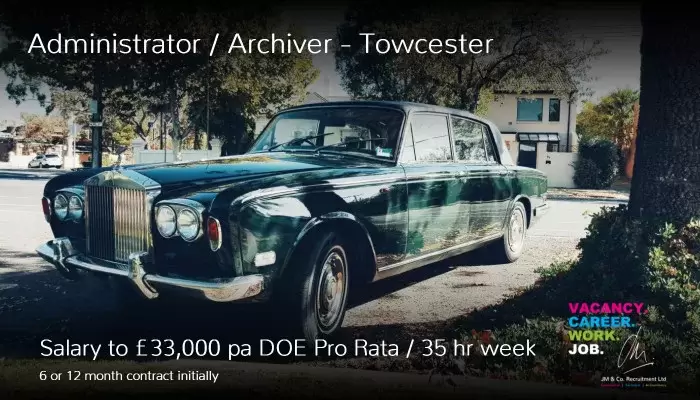 Administrator Archivist Job Vacancy Near Towcester Northamptonshire