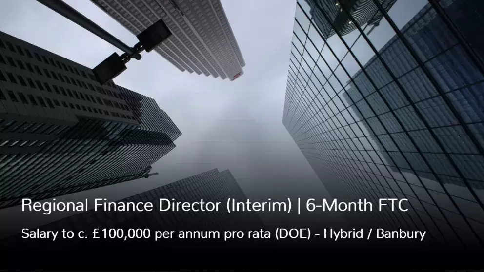 Interim Regional Finance Director Contract Job Hybrid Banbury