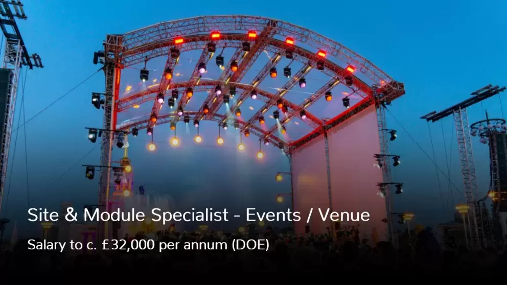 Site and Module Specialist in Events and Venue Job Vacancy