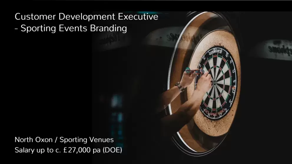 Customer Development Executive – Sporting Events Branding Job Vacancy in Bicester