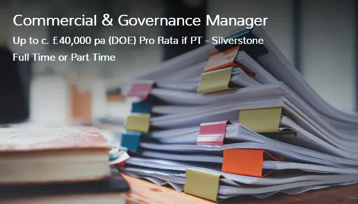 Commercial & Governance Manager job vacancy full or part time job vacancy Silverstone