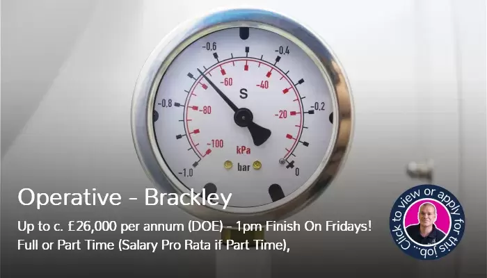 Operative job vacancy in Brackley